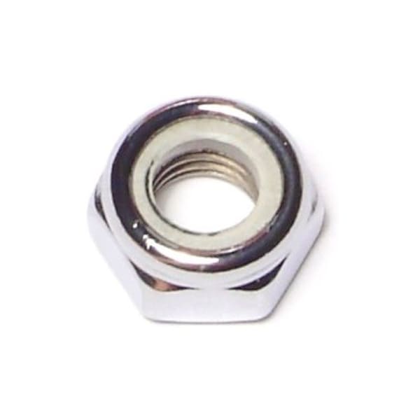Nylon Insert Lock Nut, M8-1.25, Steel, Class 8, Chrome Plated, 10 PK